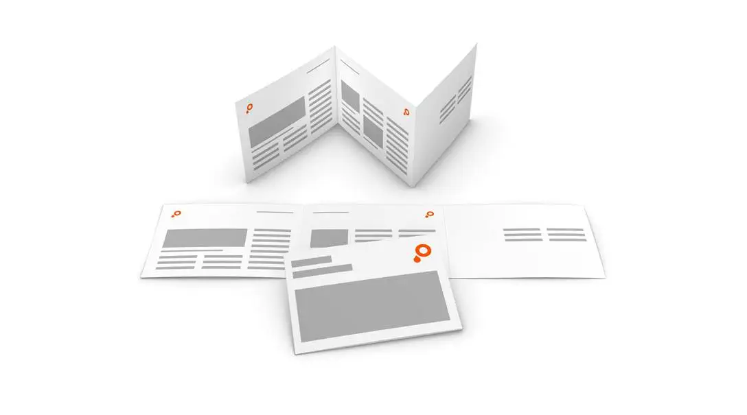 Zickzackfalz-Flyer im Querformat Artikel Zickzackfalz-Flyer im Querformat